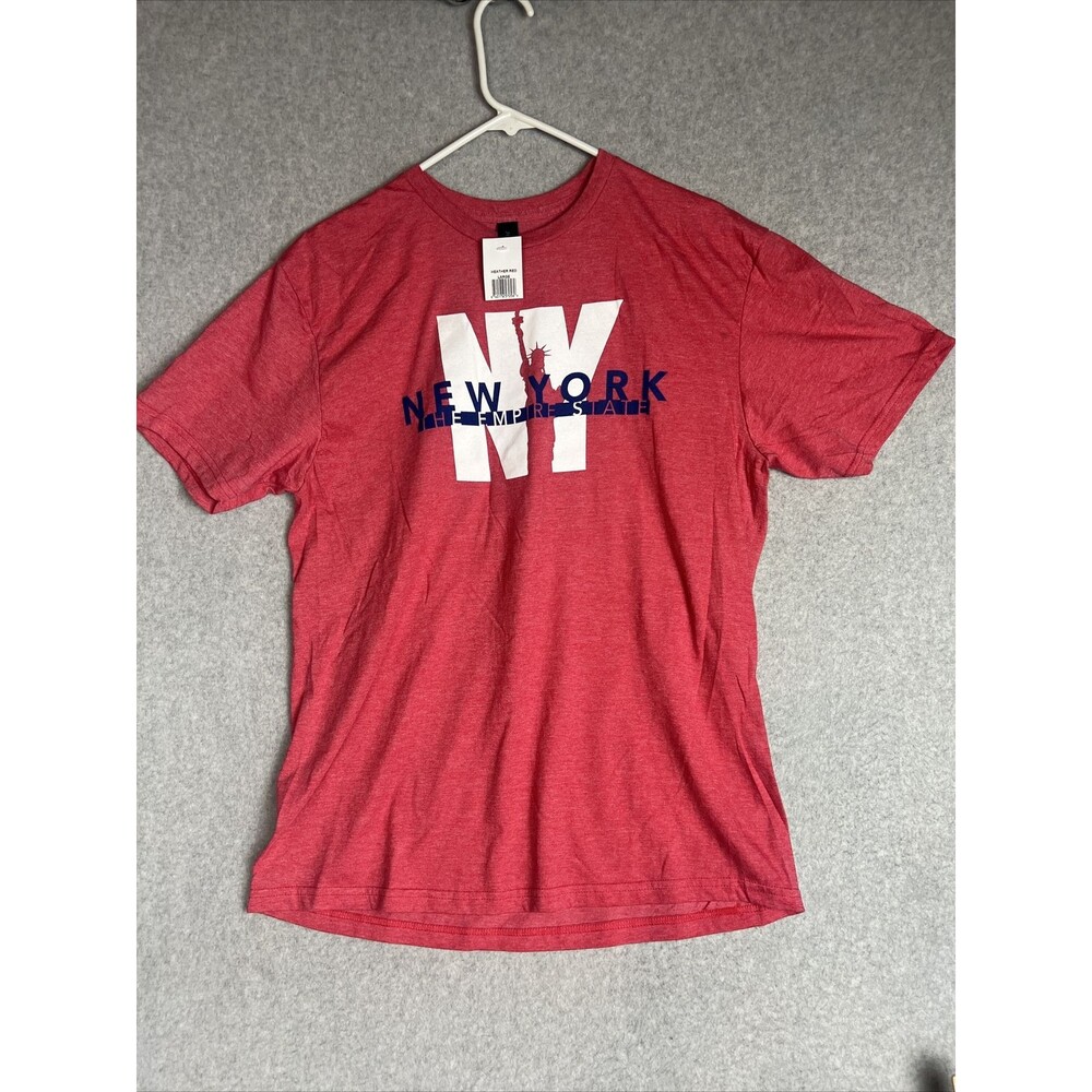 Vintage New York T-Shirt Adults Large Heather Red Short Sleeve Empire State